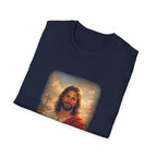 Jesus christ with cross christian faith resurrection savior inspirational religious image T-Shirt