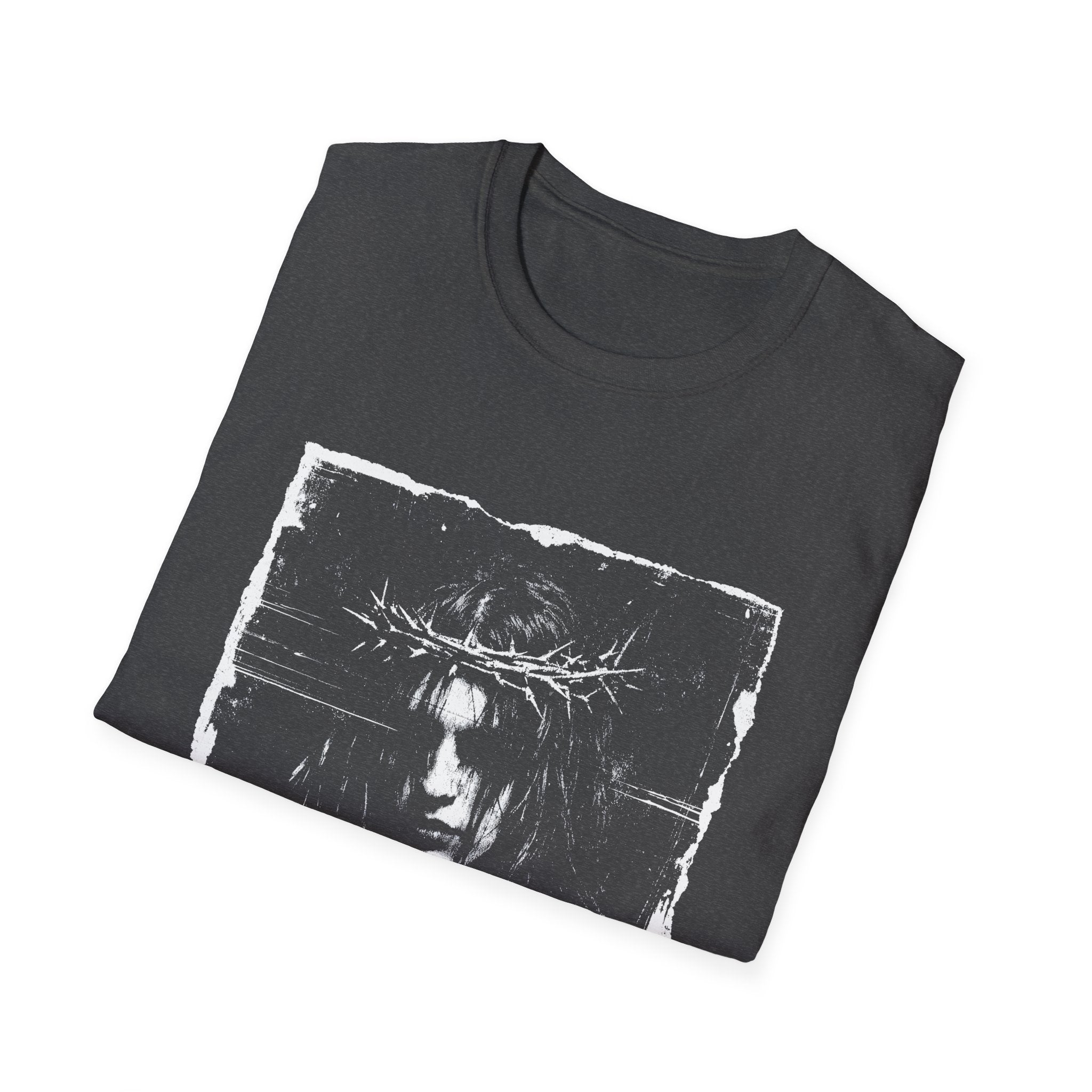 Crown of thorns gothic rock messiah dark grunge portrait alternative metal T-Shirt
