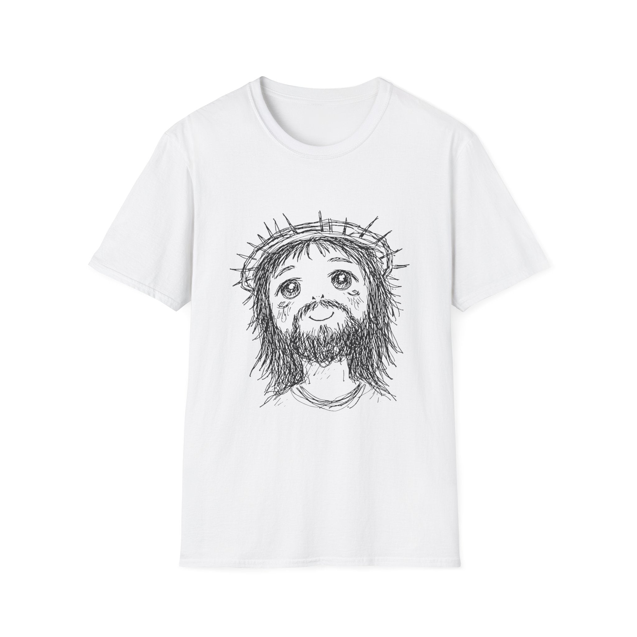 Cute jesus with crown of thorns kawaii christian faith anime style T-Shirt