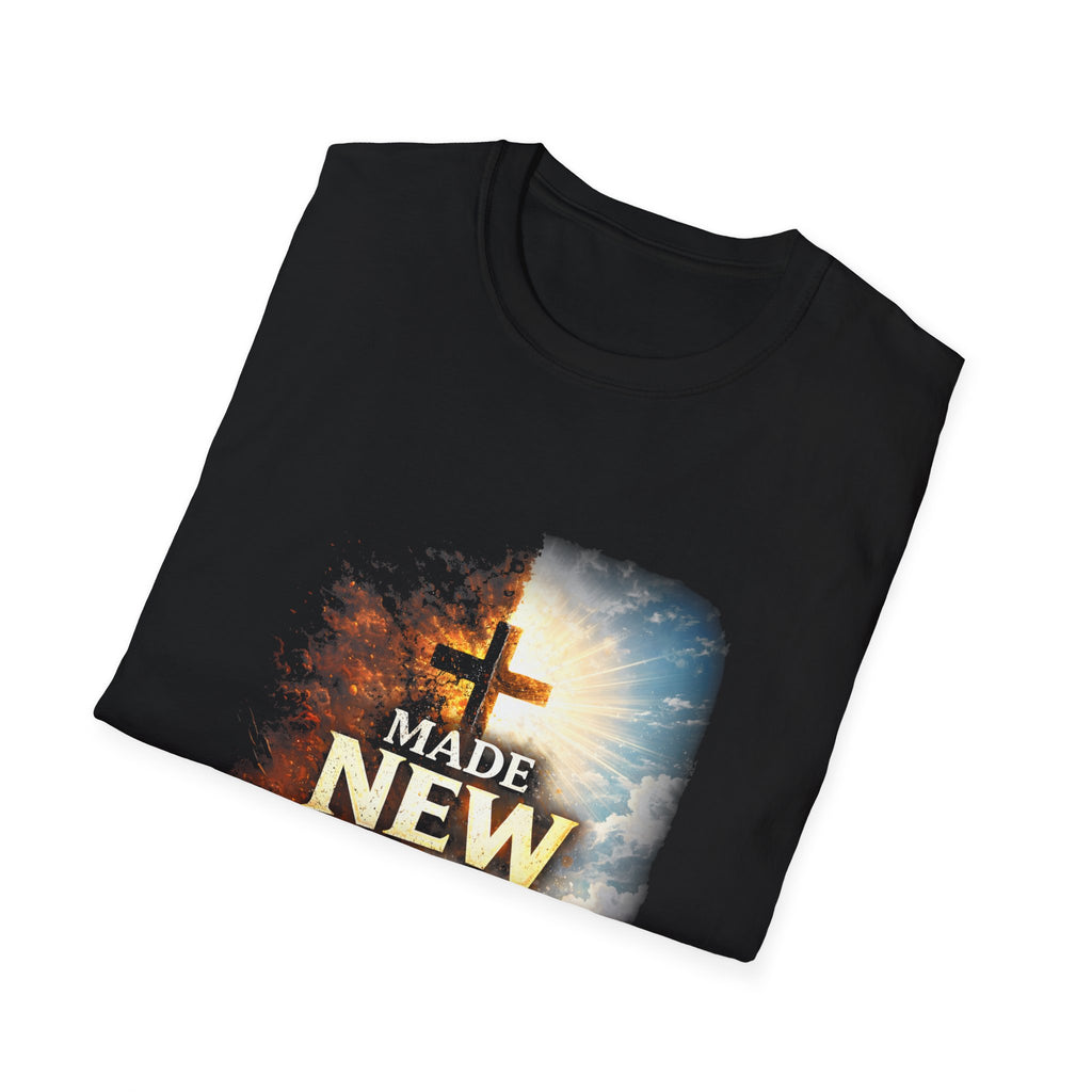 Made new christian cross made new in christ salvation rebirth broken chains biblical faith artwork T-Shirt