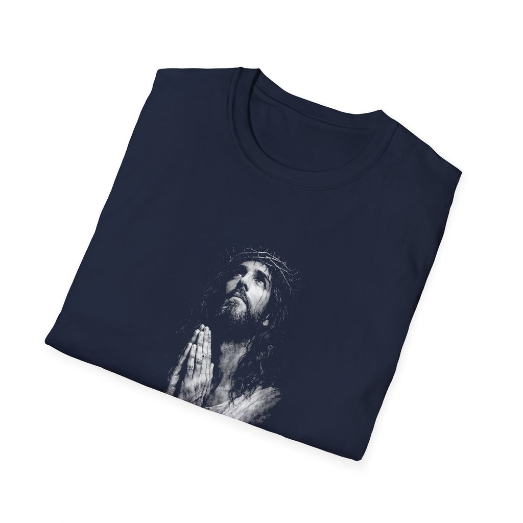 Jesus Christ Praying Crown Of Thorns Christian Faith Easter Good Friday Salvation Art T-Shirt