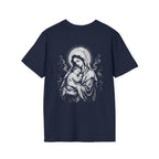 BACKPRINT Virgin Mary And Baby Jesus Sacred Mother And Child Christian Catholic Religious Icon T-Shirt