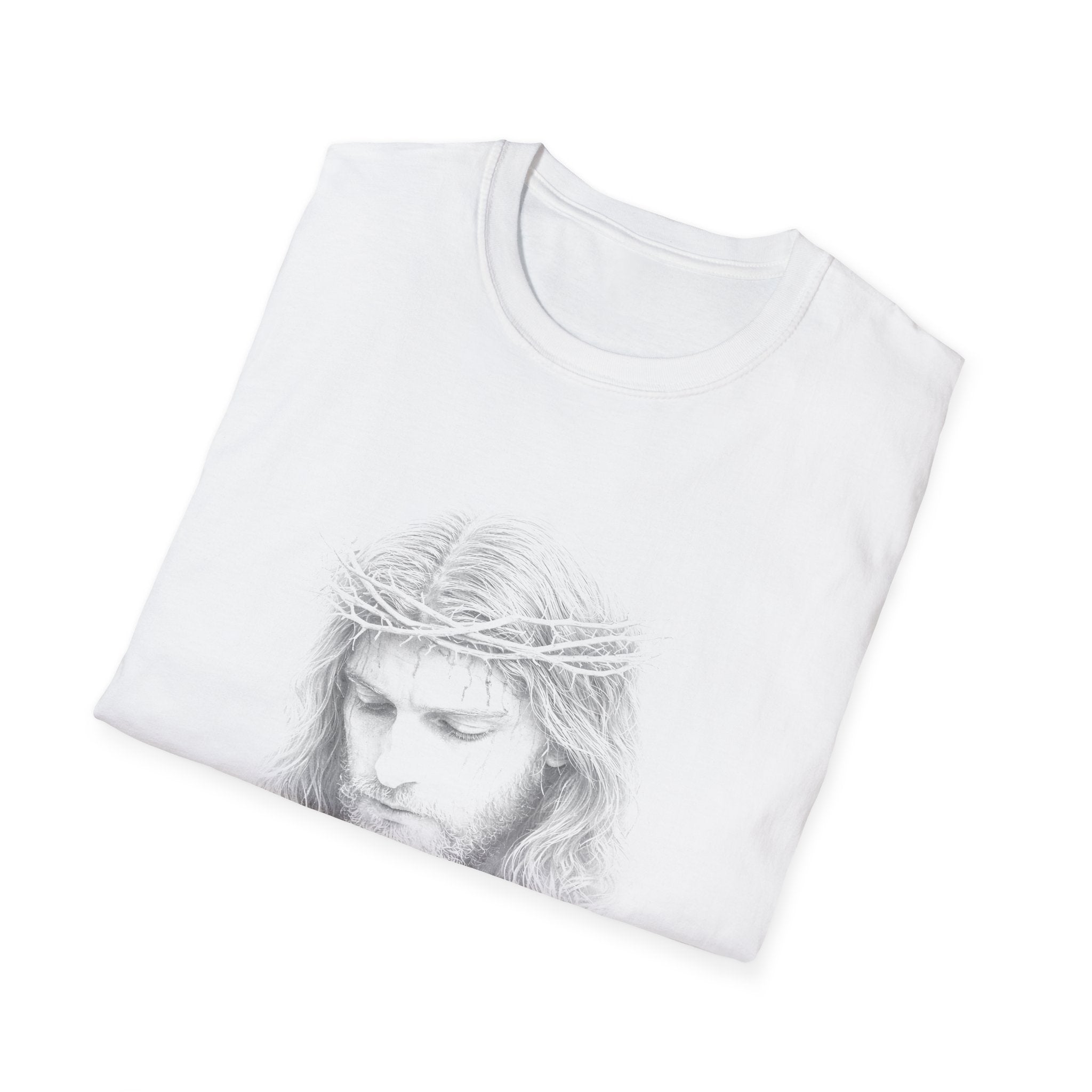 Jesus Christ Crown Of Thorns Portrait Christian Faith Lent And Easter Holy Week Religious Savior T-Shirt
