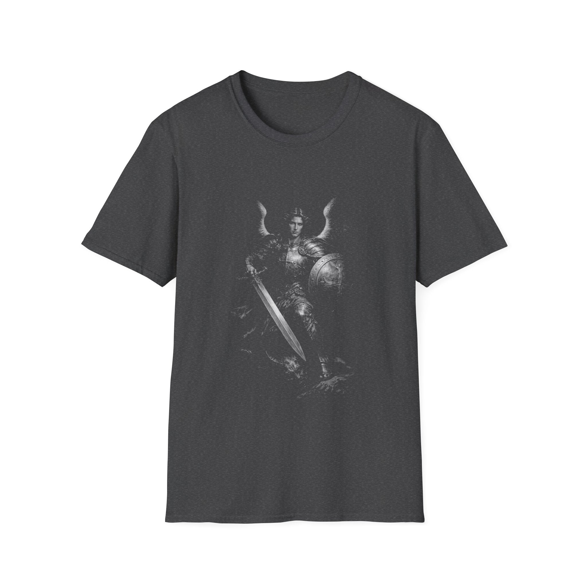 Archangel michael warrior of light defeating demon fallen angel spiritual warfare christian symbol of protection T-Shirt