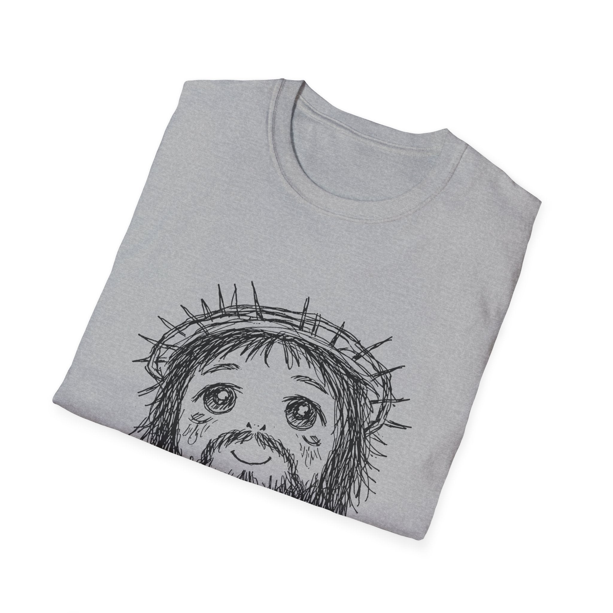Cute jesus with crown of thorns kawaii christian faith anime style T-Shirt