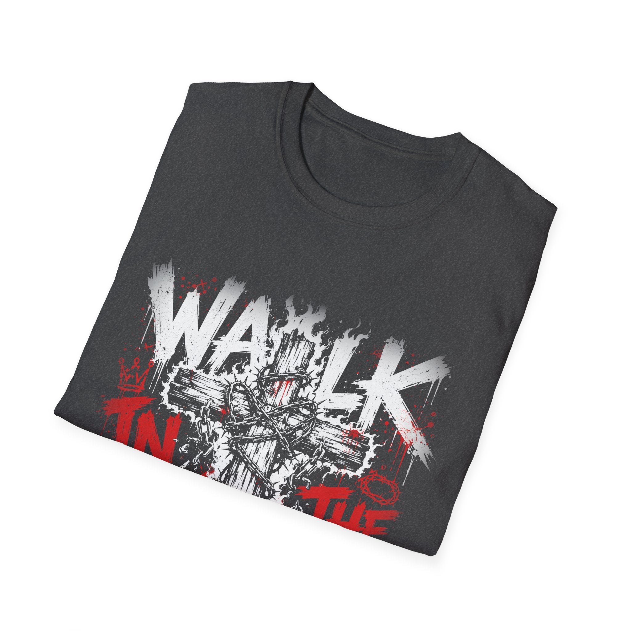 Walk In The Light Christian Cross Art Jesus Faith Spiritual Warfare Scripture Inspired T-Shirt
