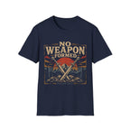No Weapon Formed Isaiah 54 17 Christian Warrior Crossed Swords Mountain Sunset Faith T-Shirt