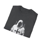 Hooded Crusader Phantom With Tattered Cross Robe Dark Gothic Grim Reaper Aesthetic T-Shirt