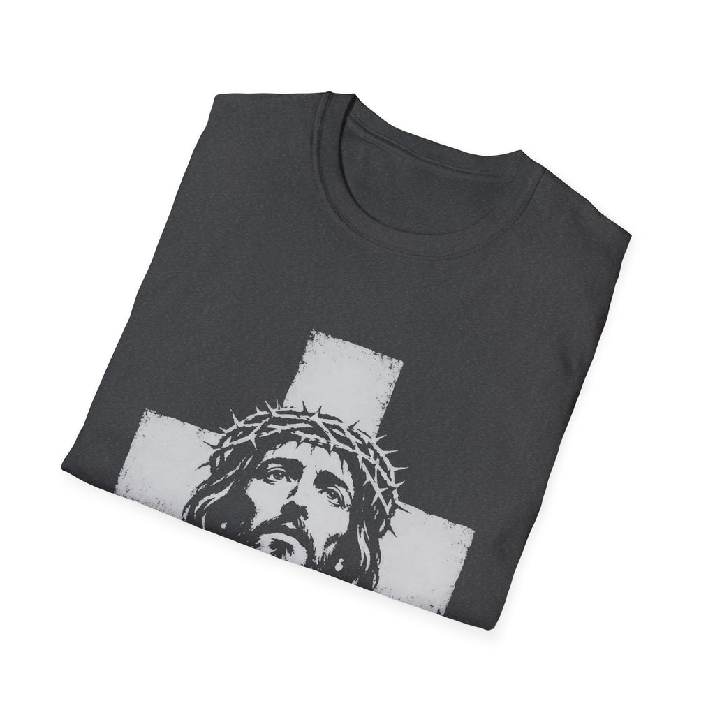 Jesus Christ With Crown Of Thorns And Cross Christian Faith Easter Good Friday Religious T-Shirt