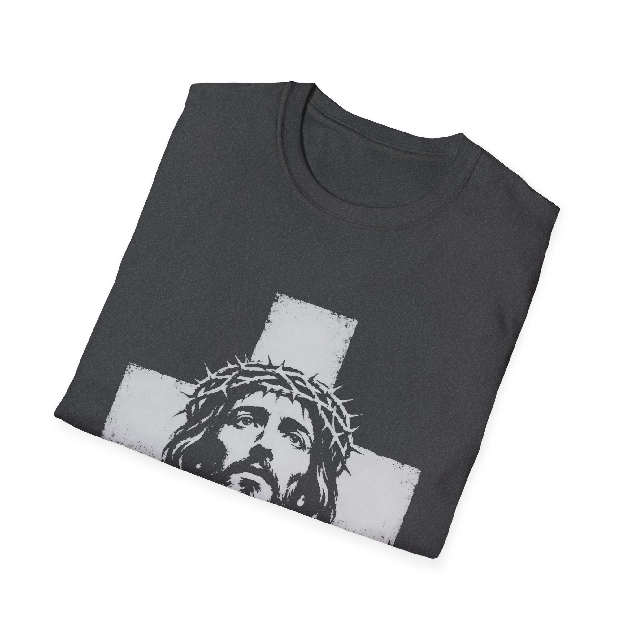 Jesus Christ With Crown Of Thorns And Cross Christian Faith Easter Good Friday Religious T-Shirt
