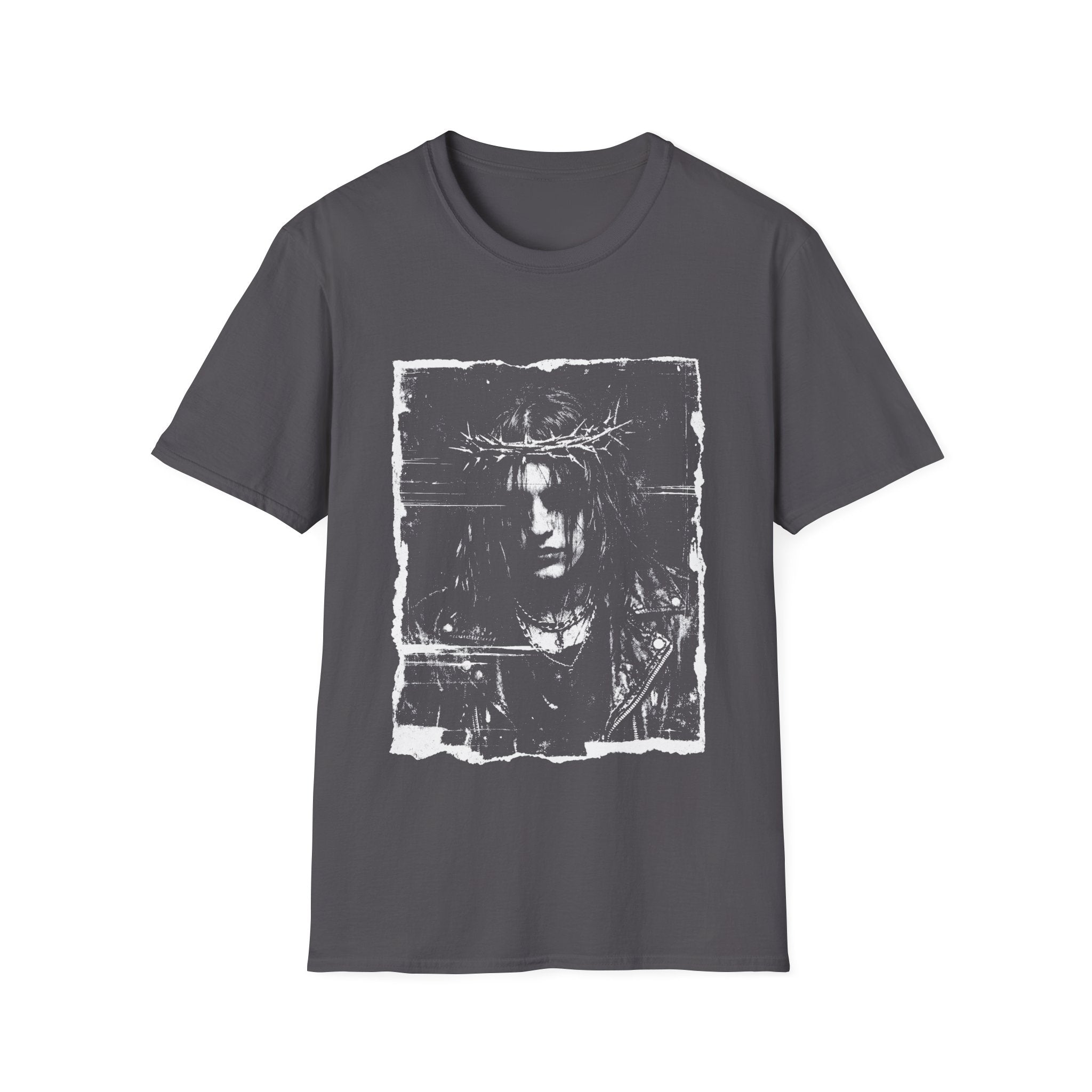 Crown of thorns gothic rock messiah dark grunge portrait alternative metal T-Shirt