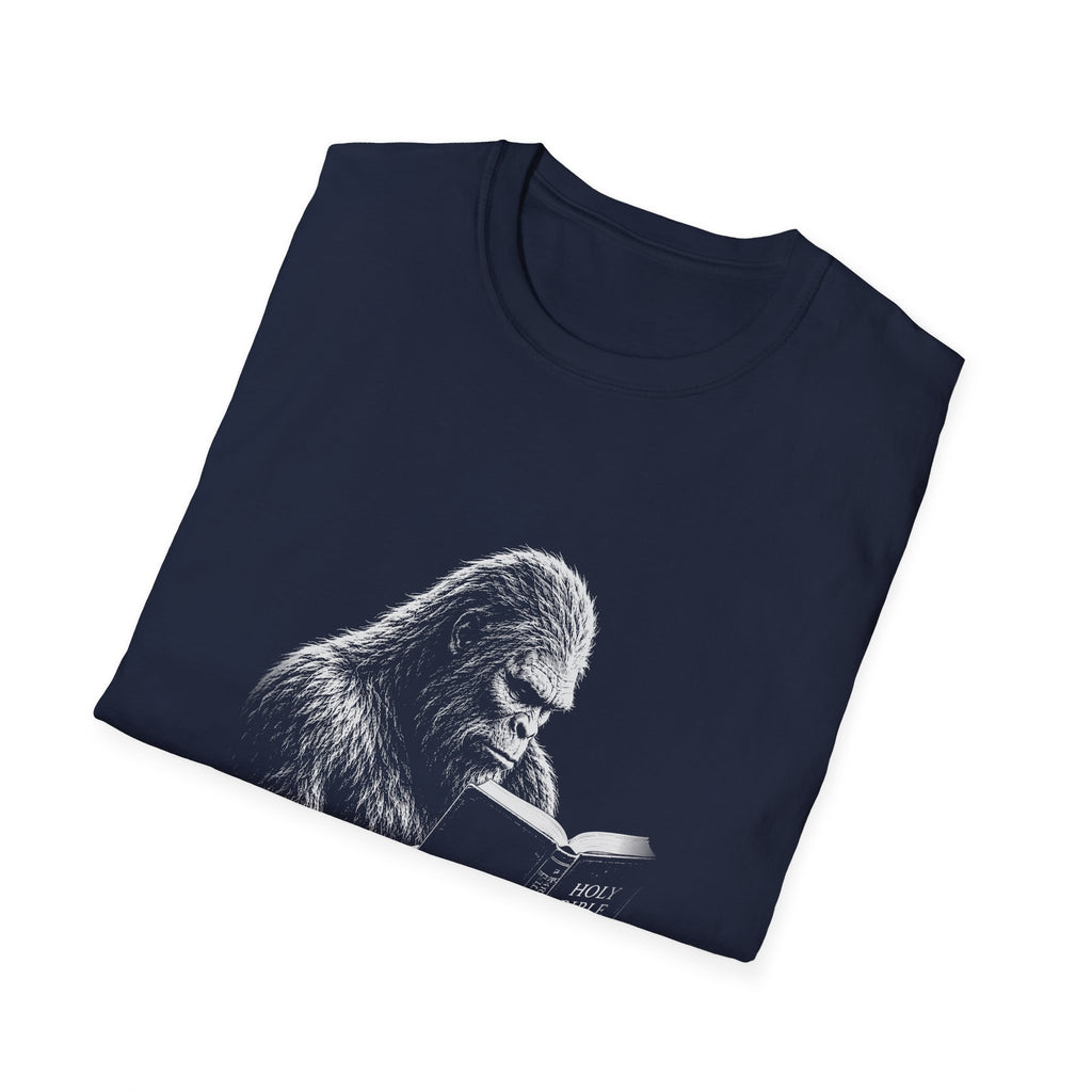 Holy Bible Reading Bigfoot Sasquatch Christian Faith Funny Religious T-Shirt