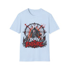 Born To Endure Dark Fantasy Warrior Knight Gothic Crusader Symbol T-Shirt