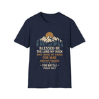 Blessed Be The Lord My Rock Who Trains My Hands For War And My Fingers For Battle Psalm 144 1 Christian Warrior Verse T-Shirt