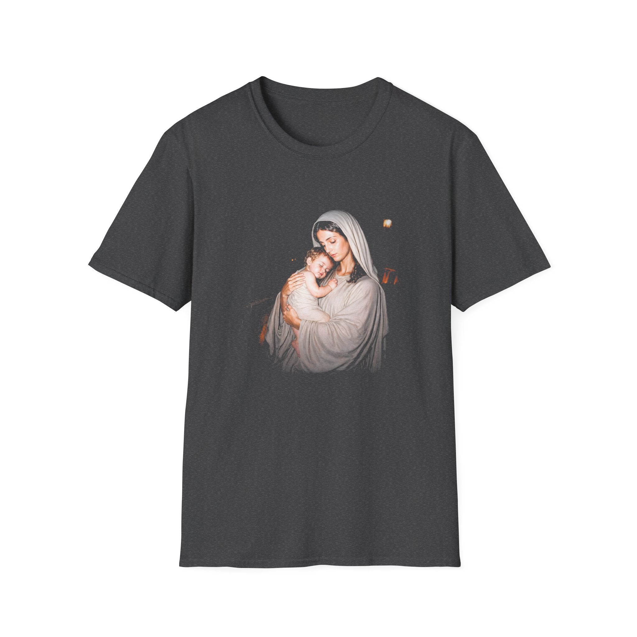 Virgin mary with baby jesus holy mother and child christian catholic faith christmas nativity scene T-Shirt