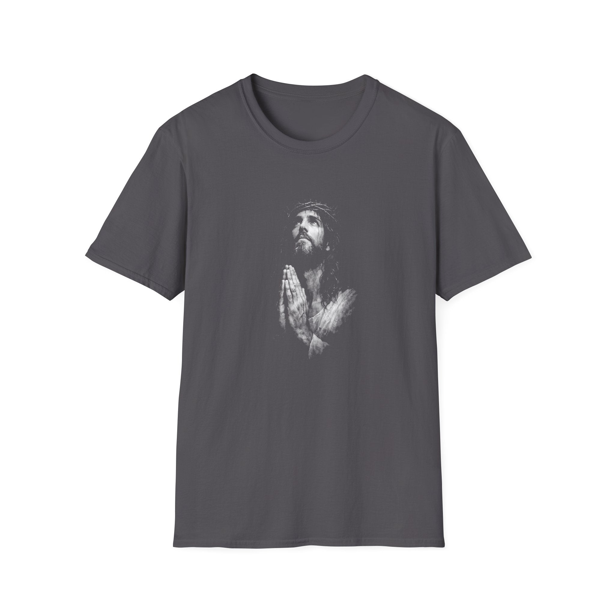 Jesus Christ Praying Crown Of Thorns Christian Faith Easter Good Friday Salvation Art T-Shirt