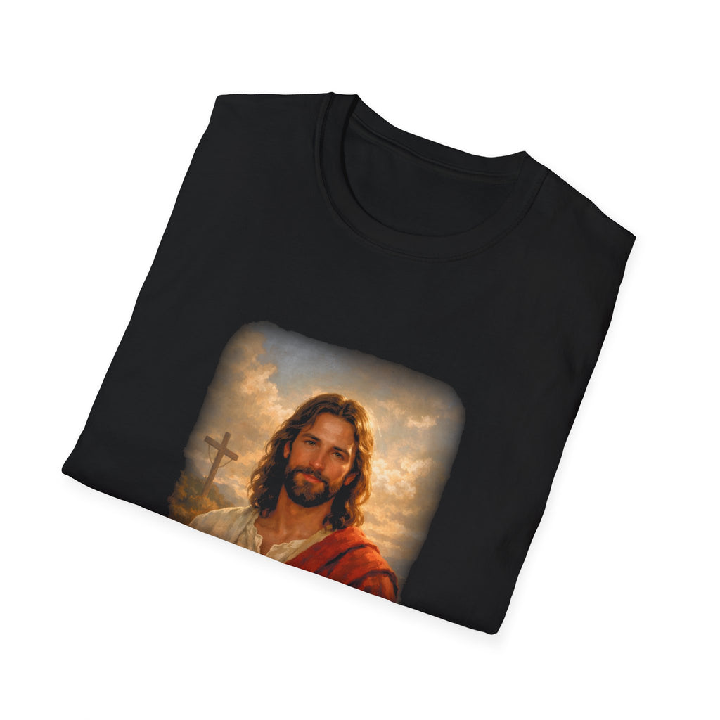 Jesus christ with cross christian faith resurrection savior inspirational religious image T-Shirt