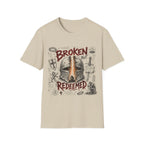 Broken But Redeemed Christian Warrior Armor Of God Faith Over Fear Helmet And Cross T-Shirt