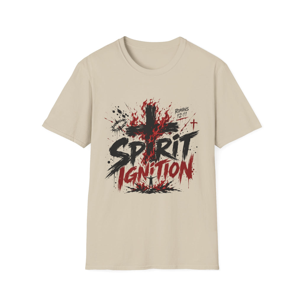Spirit Ignition Romans 12 11 Fiery Christian Cross Worship Revival Faith T-Shirt