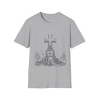 Medieval Crusader Knight Kneeling In Prayer At Cross Christian Warrior Faith T-Shirt