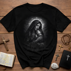 blessed madonna and child holy mother mary with baby jesus sacred christian catholic iconic image T-Shirt