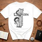 He is risen matthew 28:6 cute easter christian resurrection kids faith T-Shirt