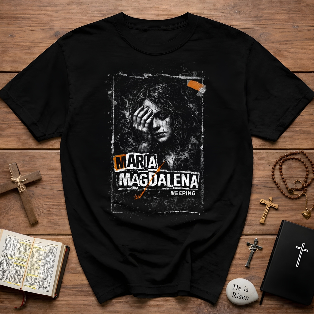 Maria magdalena weeping sorrowful christian faith repentance biblical motif T-Shirt