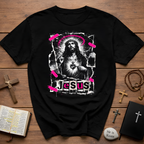 Jesus sacred heart urban christian pink halo grunge faith street style T-Shirt