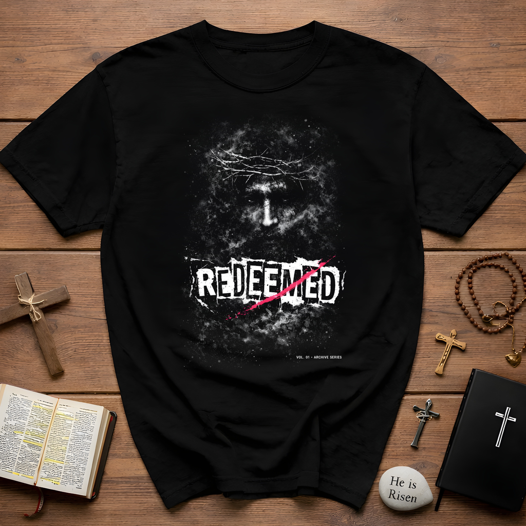 Redeemed jesus crown of thorns christian faith easter resurrection salvation T-Shirt