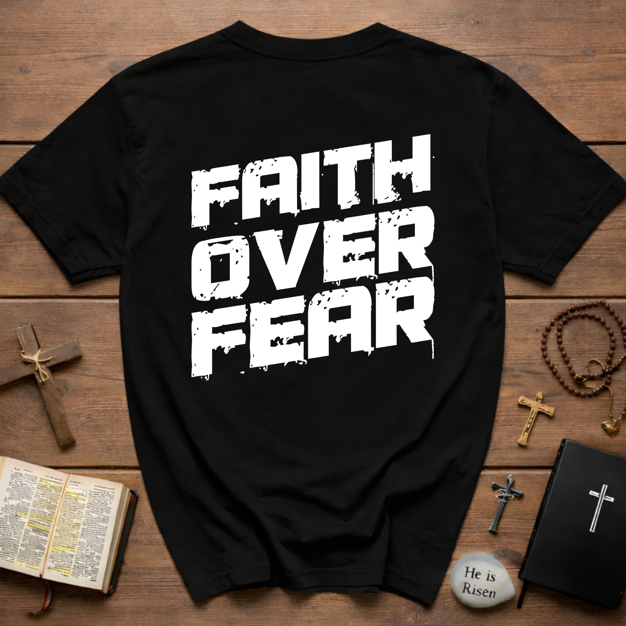 Faith over fear christian motivational bible verse encouragement T-Shirt