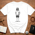 Urban jesus sunglasses crown of thorns barefoot relaxed christian street style youth aesthetic T-Shirt