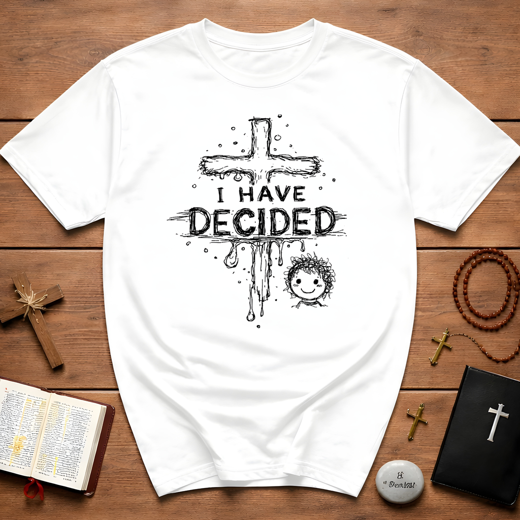 I have decided christian cross baptism faith kids ministry devotion T-Shirt