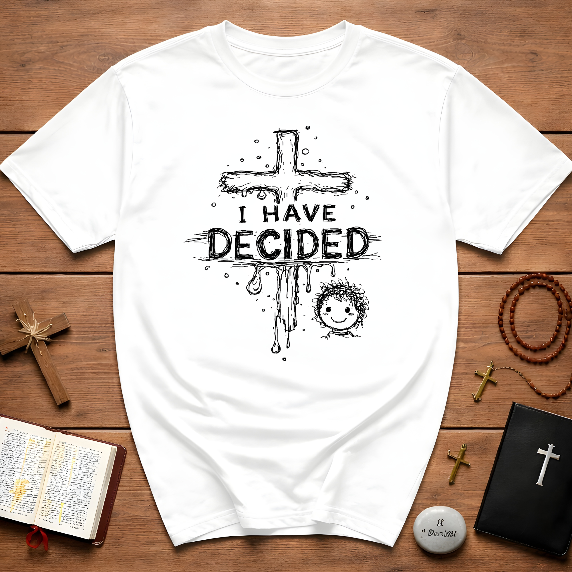 I have decided christian cross baptism faith kids ministry devotion T-Shirt