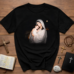 Virgin mary with baby jesus holy mother and child christian catholic faith christmas nativity scene T-Shirt