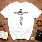 Inri cute jesus on the cross hand drawn christian faith easter good friday catholic bible T-Shirt