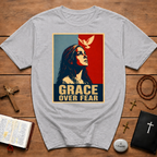Grace Over Fear Christian Faith Inspirational Dove Woman Religious Hope T-Shirt