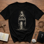Sacred Heart Madonna With Prayer Candles Gothic Catholic Mary Icon T-Shirt