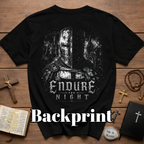 Endure The Night Medieval Knight Dark Gothic Warrior Crusader Fantasy T-Shirt
