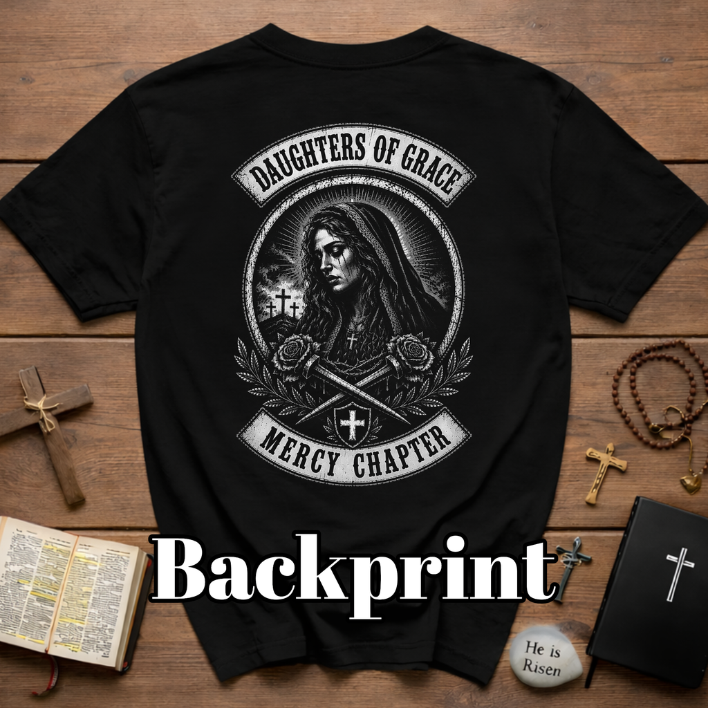 Daughters Of Grace Mercy Chapter Gothic Sacred Cross Roses Christian Biker Style