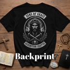 Sons Of Grace Redemption Chapter Jesus Crown Of Thorns Christian Biker Faith Artwork T-Shirt