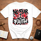No Fear In Faith God Over All Romans 8 31 Christian Cross Victory T-Shirt
