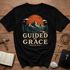 Guided By Grace Psalm 32 8 Christian Hiking Mountain Bible Verse Faith Outdoors T-Shirt