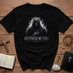 Refined By Fire 1 Peter 1 7 Christian Warrior Faith Bible Verse Scripture T-Shirt