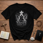 One Nation Under God 1776 2026 Christian Patriotic Archangel Warrior American Faith Freedom T-Shirt