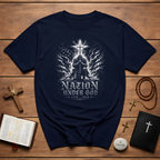 One Nation Under God 1776 2026 Christian Patriotic Archangel Warrior American Faith Freedom T-Shirt