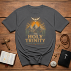 The Holy Trinity Father Son Holy Spirit Christian Mountain Cross Dove Sunrise T-Shirt
