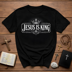 Jesus Is King Crown Cross Christian Faith Worship Bible Verse Gospel