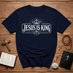 Jesus Is King Crown Cross Christian Faith Worship Bible Verse Gospel
