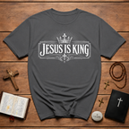 Jesus Is King Crown Cross Christian Faith Worship Bible Verse Gospel