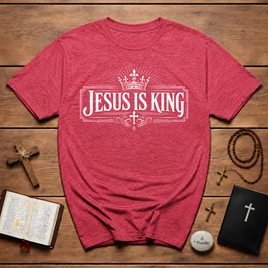 Jesus Is King Crown Cross Christian Faith Worship Bible Verse Gospel